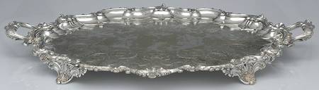 England Silverplate Hollowware Large Silverplate Waiter Tray
