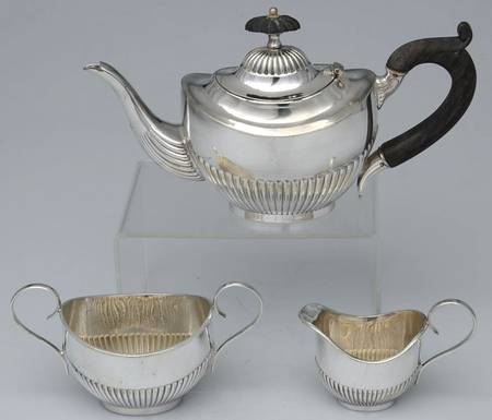 England Silverplate Hollowware 3-Piece Silverplate Mini Tea Set