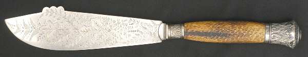 England Silverplate Flatware Hollow Handle Fish Serving Knife, Silverplt Blade