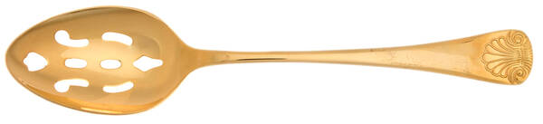 Shell (Gold Electroplate) Pierced Tablespoon (Serving Spoon)