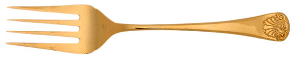 Shell (Gold Electroplate) Medium Solid Cold Meat Serving Fork