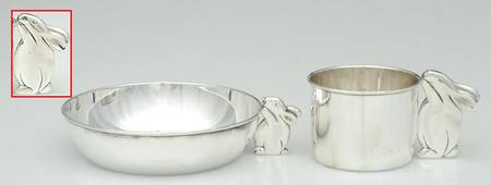 Italy Sterling Hollowware Baby Bowl and Cup Set (2 Piece)