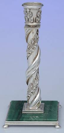 Italy Sterling Hollowware Candlestick with Marble Base