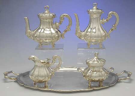 Italy Sterling Hollowware 5 Piece Tea Set (SCP, STP, SCR, SSU, WTL)