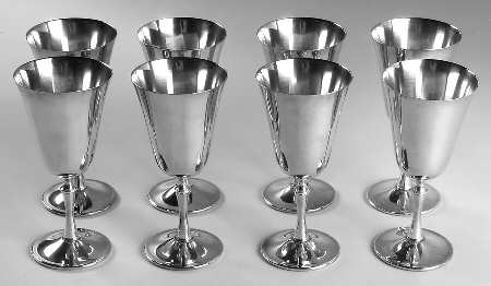 Italy Silverplate Hollowware Water Goblet - Set of 8