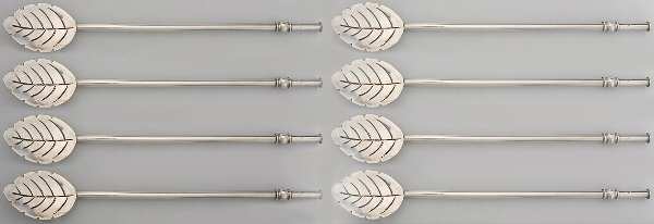 Mexico Sterling Hollowware Tea Sipper - Set of 8