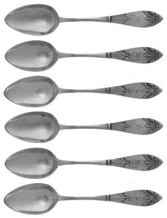 Latvia Sterling Flatware Teaspoon - Set of 7