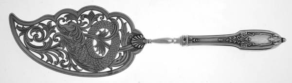 Russia Sterling Flatware Hollow Handle Fish Serving Knife W/Sterling Blade