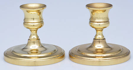 Brass Candlesticks Pair of 2" Console Candleholders