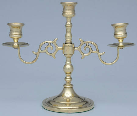 Brass Candlesticks 8" 3 Light Candelabra