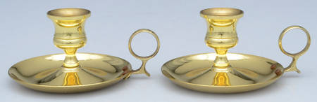 Brass Candlesticks Pair of 2" Console Candleholders