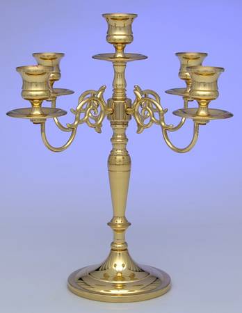 Brass Candlesticks Medium 5-Light Candelabra