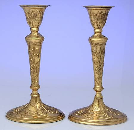 Brass Candlesticks Pair of 10" Candlesticks