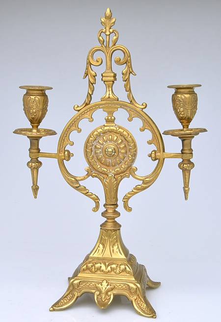 Brass Candlesticks Pair of 2 Light Candelabra