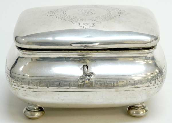 Germany Sterling Hollowware Jewelry Box with Hinged Lid, Lock & Key