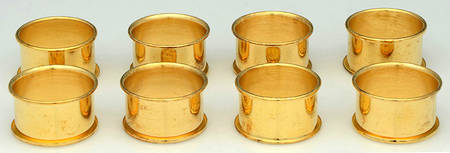 Gold Electroplate Hollowware Napkin Ring - Set of 8