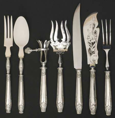 France Sterling Flatware 7 Piece Serving Set