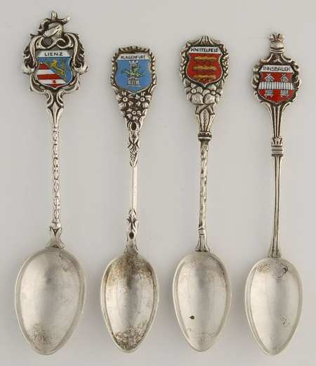 Austria Sterling Flatware Souvenir Spoon (Demitasse) - Set of 4