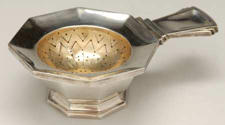 Austria Sterling Hollowware Tea Strainer Over Cup with Stand