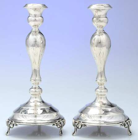 Austria Sterling Hollowware Pair of 10" Candlesticks