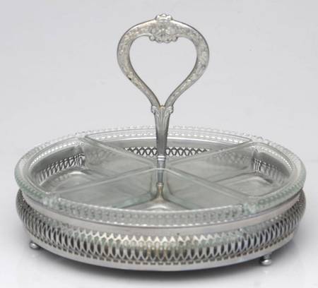 Aluminum Hollowware 4 Part Relish Dish