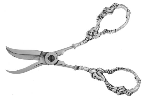 Italy Sterling Flatware Grape Shears with Hollow Handle