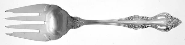 Romantic Rose (Silverplate) Medium Solid Cold Meat Serving Fork