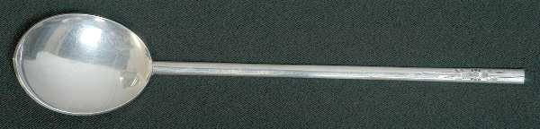 Asian Style Sterling Flatware Solid Serving Spoon