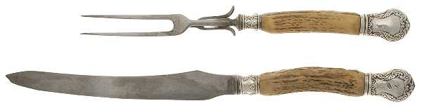 Sterling Stag Flatware Large 2-Piece Roast Carving Set w/Stainless Blade