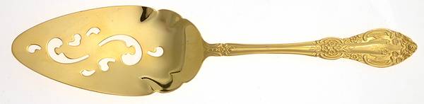 Springtime (Gold Electroplate) Solid Pierced Pie Server