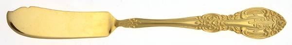 Springtime (Gold Electroplate) Flat Handle Master Butter Knife
