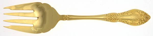Springtime (Gold Electroplate) Large Solid Cold Meat Serving Fork