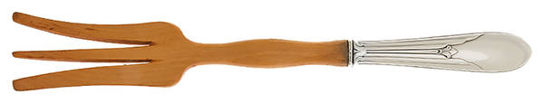 UNF1054 (Sterling) Salad Serving Fork with Wooden Prongs