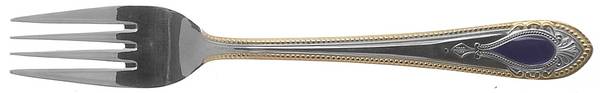 UNF1541 (Stainless, Gold Accent, Blue Cameo) Fork