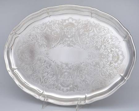England Silverplate Hollowware 14" Oval Serving Platter