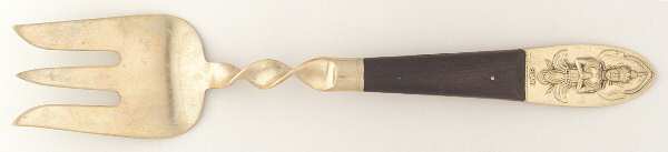 Siam-Brown (Brass)-Brown Handle Solid Serving Fork