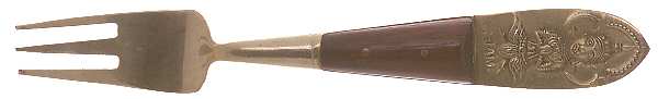 Siam-Brown (Brass)-Brown Handle Cocktail/Seafood Fork