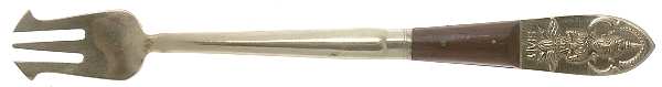 Siam-Brown (Brass)-Brown Handle Long Handle Pickle/Olive Fork