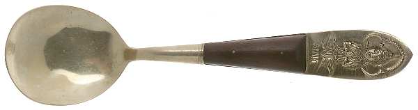 Siam-Brown (Brass)-Brown Handle Round Bowl Soup Spoon (Gumbo)