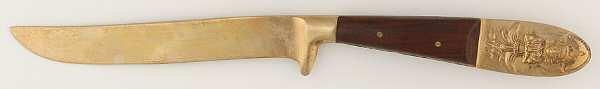 Siam-Brown (Brass)-Brown Handle Individual Solid Handle Steak Knife