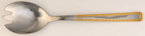 UNF1524GO (Stainless, Gold Accent) Solid Salad Serving Fork
