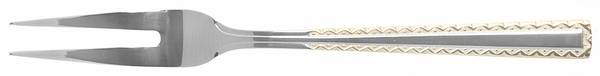 UNF1524GO (Stainless, Gold Accent) Small 2-Tine Cold Meat Serving Fork