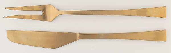 UNF1178 (Bronzeware) Small Stainless Blade 2-Piece Steak Carving Set