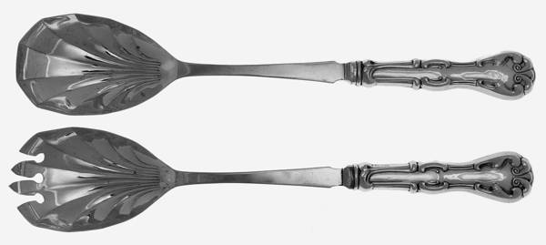 UNF1199 (Sterling) Salad Set-2 Pc/Pearl Handle,Silverplate Implements