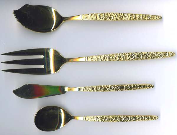 UNF1202 (Gold Electroplate) Flat Handle Master Butter Knife