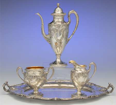 7845 (Sterling, Hollowware) 4 Piece Mini Coffee Set (SCPM, SCRM, SSUOM, STRDEM)