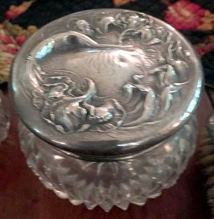 Secret of the Flowers (Sterling, Hollowware) Sterling Lid for Crystal Cream Jar
