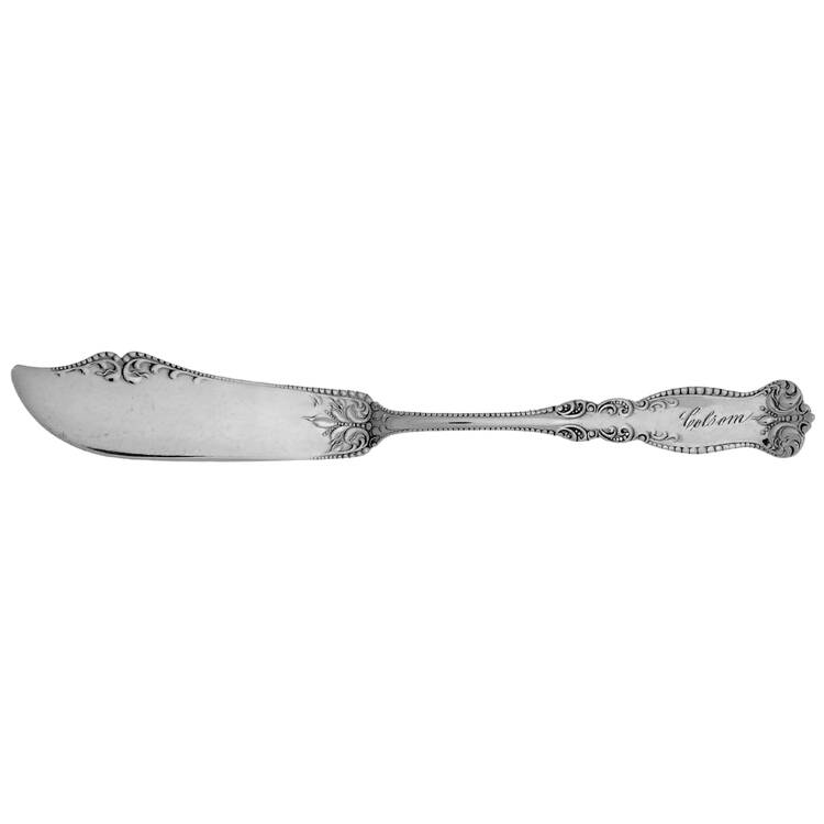 UNF1246 (Sterling) Monogramed Flat Handle Master Butter Knife