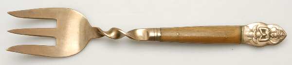 UNF1883 (Brass) Large Solid Cold Meat Serving Fork