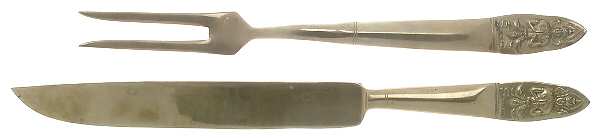 UNF754 (Brass) Large 2-Piece Roast Carving Set w/Stainless Blade
